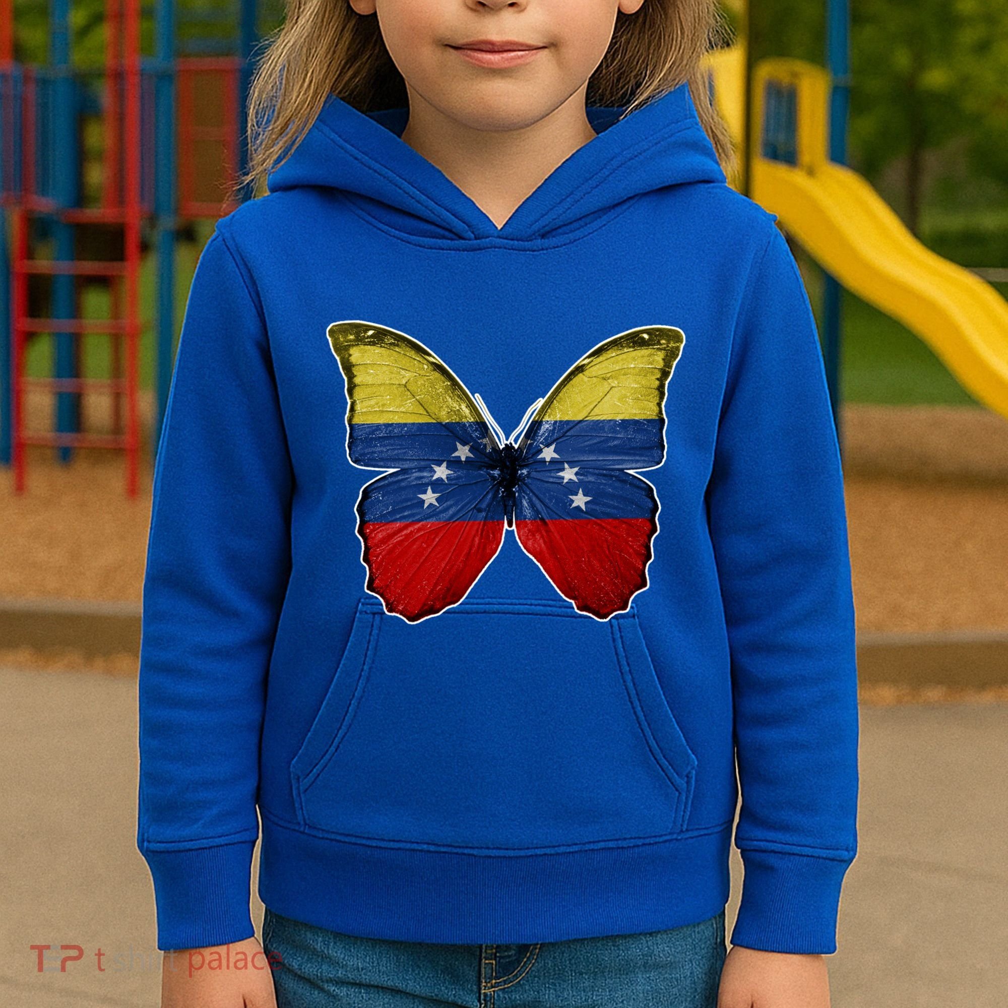 Venezuela Butterfly Flag Pride Venezuelan Flag Roots Funny Gift Kids Hoodie
