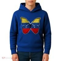 Venezuela Butterfly Flag Pride Venezuelan Flag Roots Funny Gift Kids Hoodie thumb 4