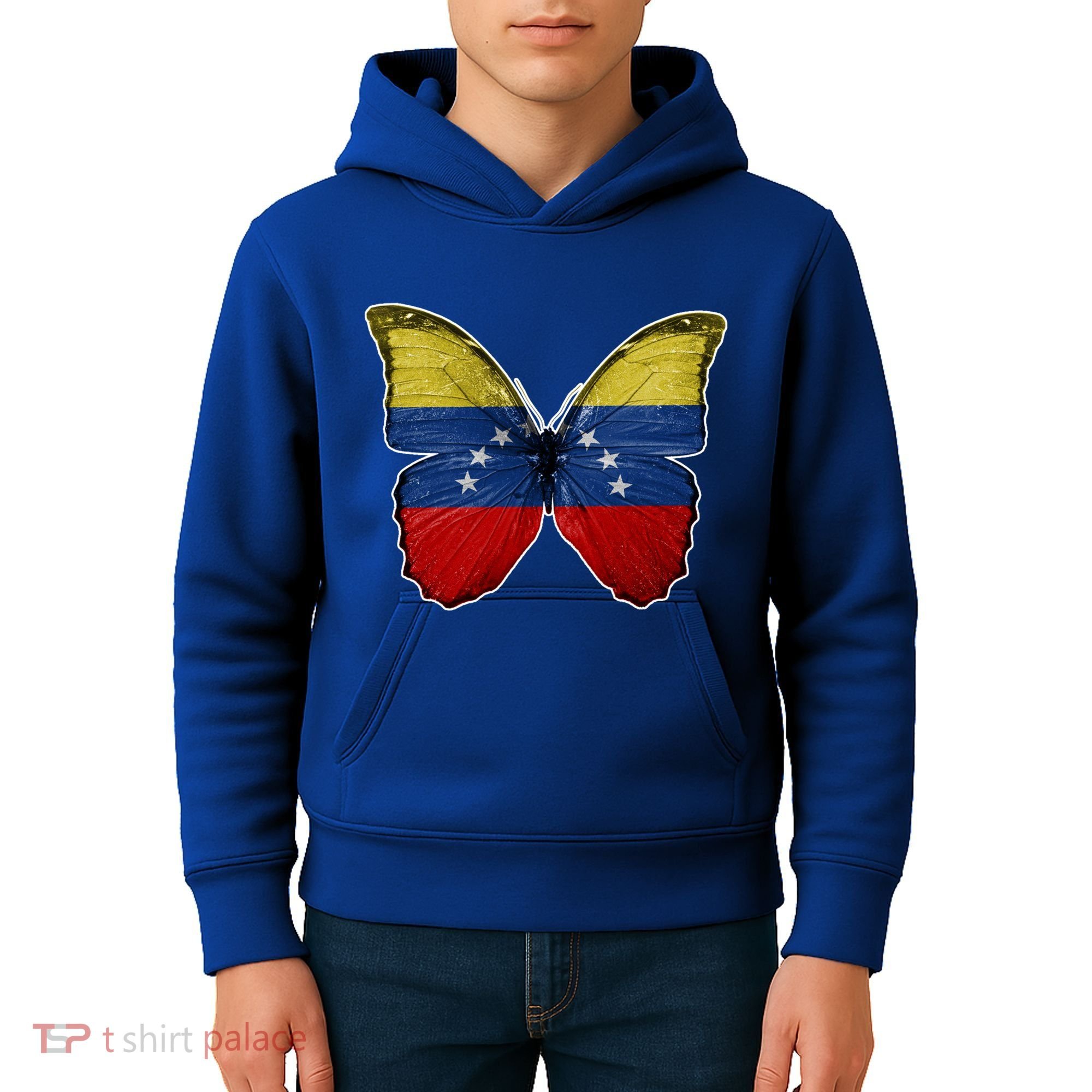 Venezuela Butterfly Flag Pride Venezuelan Flag Roots Funny Gift Kids Hoodie