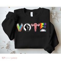 Vote Books Fist Ovaries Lgtbq Sweatshirt thumb 2