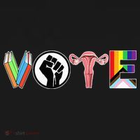 Vote Books Fist Ovaries Lgtbq T-Shirt thumb 7