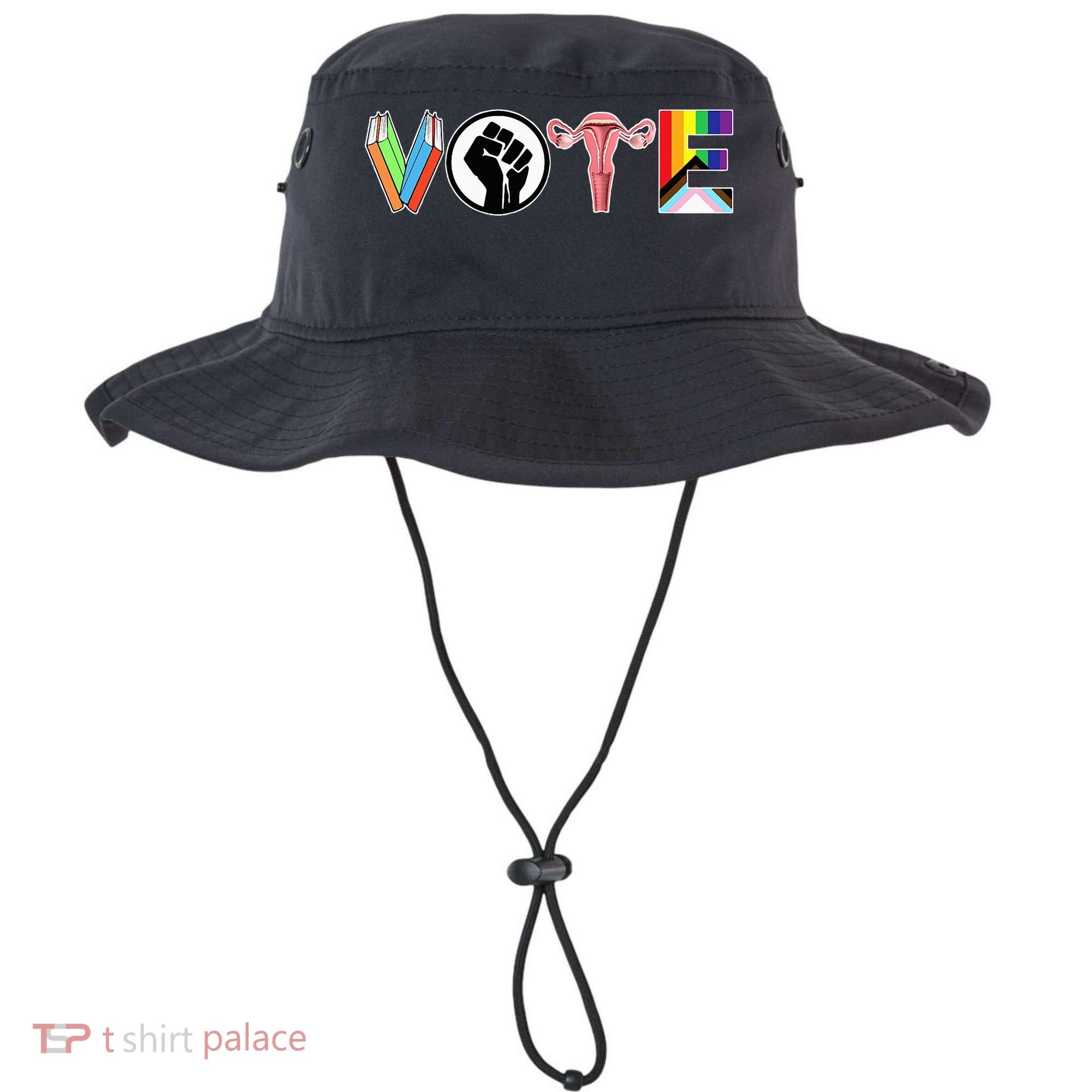 Vote Books Fist Ovaries Lgtbq Bucket Hat