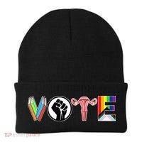 Vote Books Fist Ovaries Lgtbq Beanie thumb 0