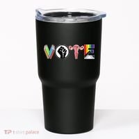 Vote Books Fist Ovaries Lgtbq Tumbler thumb 0