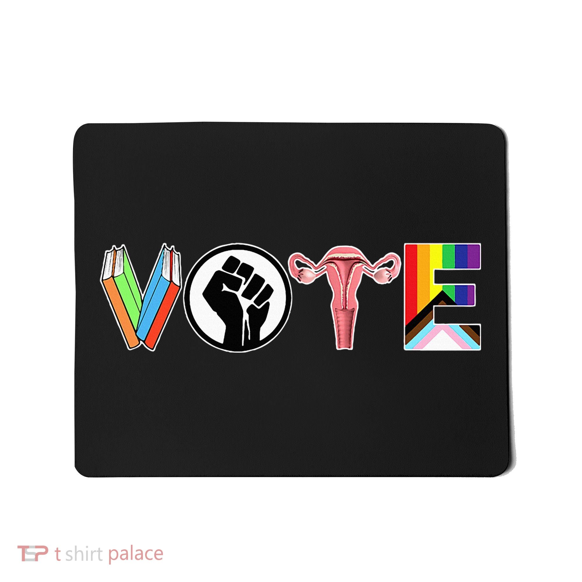 Vote Books Fist Ovaries Lgtbq Mousepad