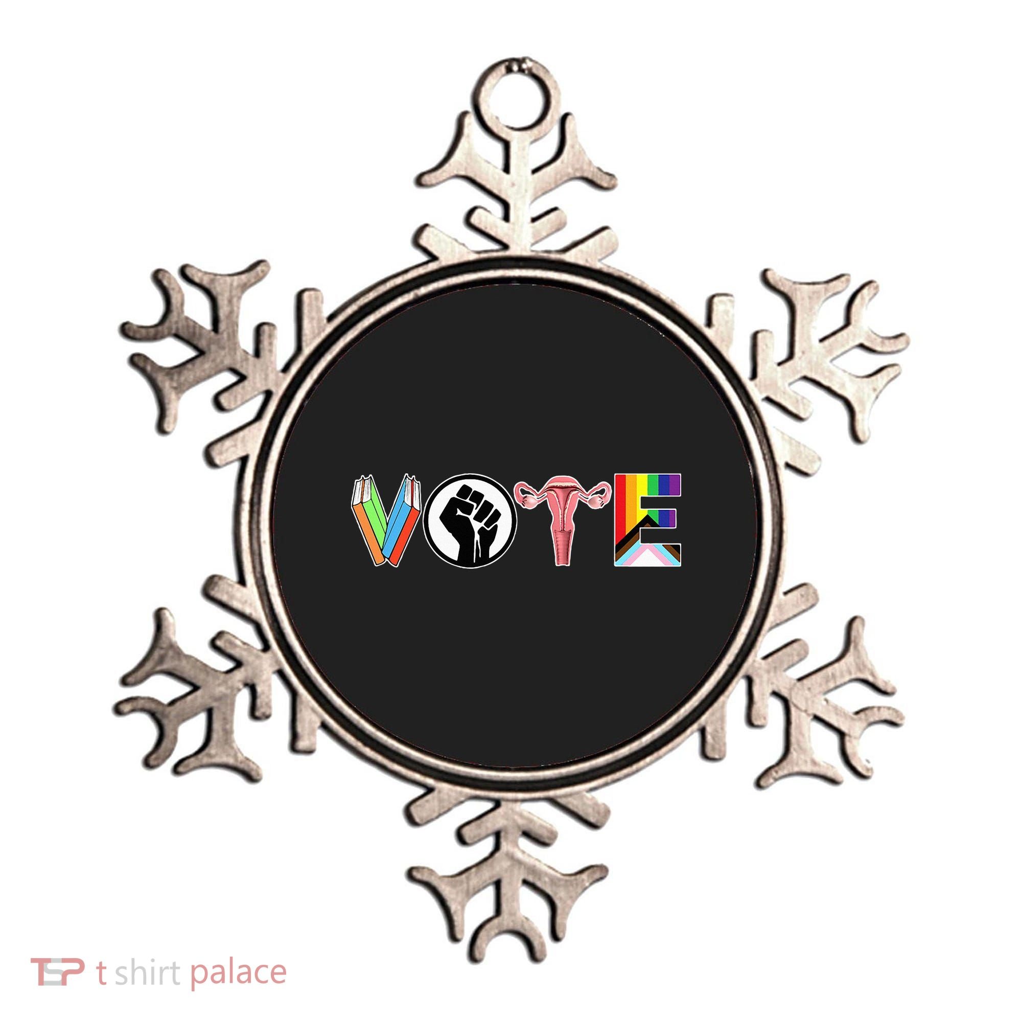 Vote Books Fist Ovaries Lgtbq Ornament