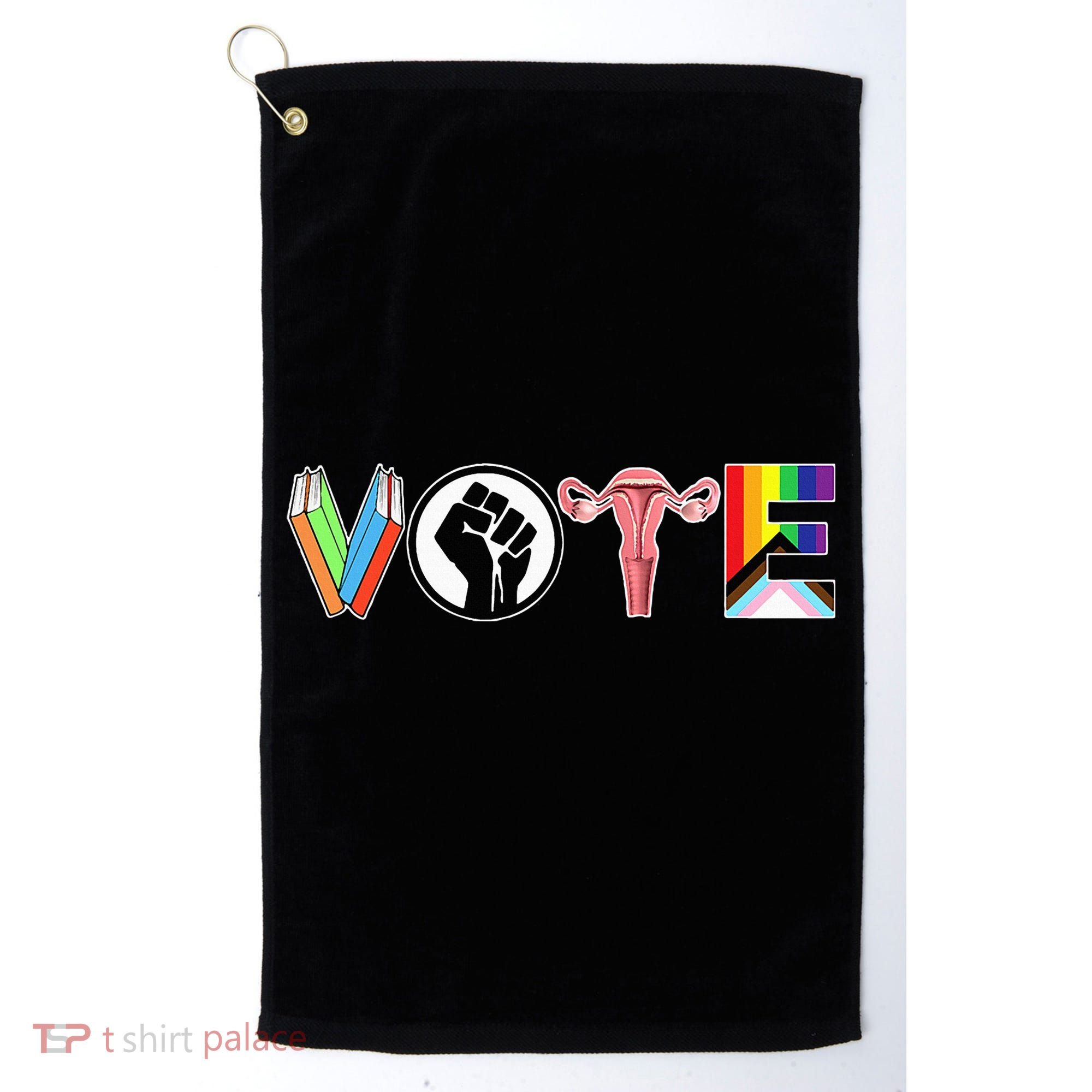 Vote Books Fist Ovaries Lgtbq Golf Towel