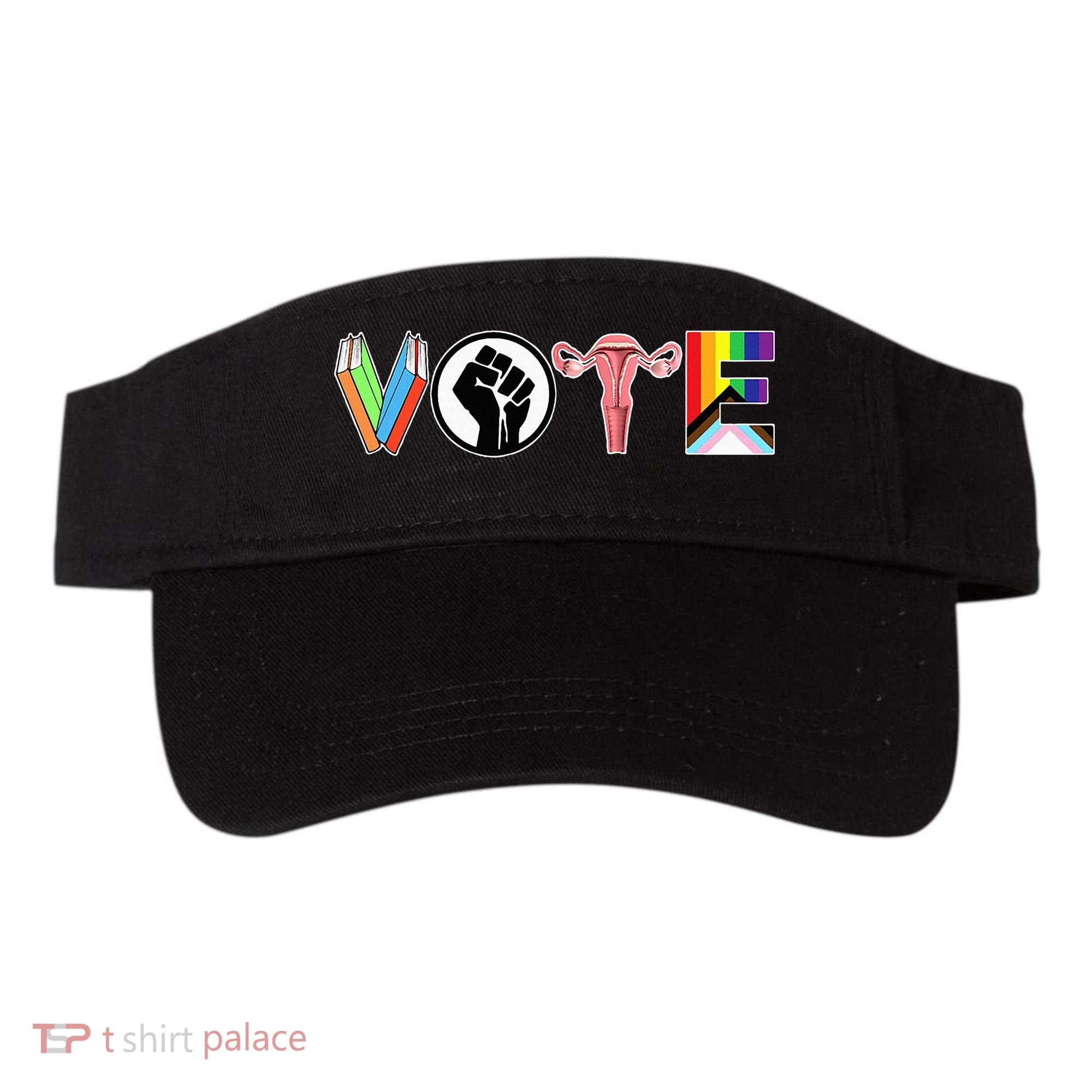 Vote Books Fist Ovaries Lgtbq Visor