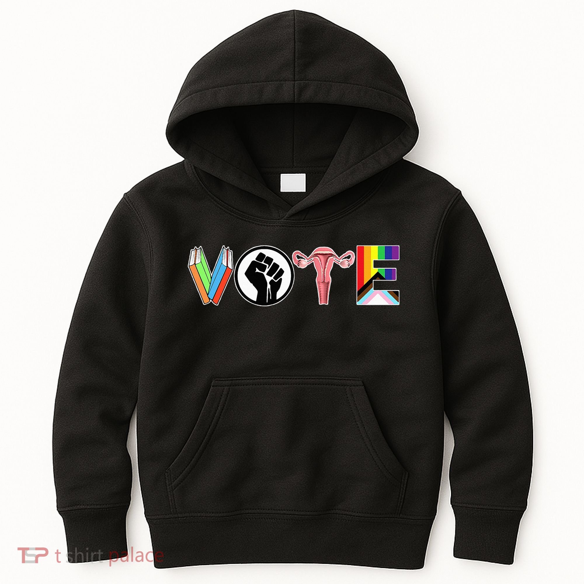 Vote Books Fist Ovaries Lgtbq Kids Hoodie