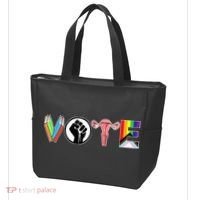 Vote Books Fist Ovaries Lgtbq Tote Bag thumb 3