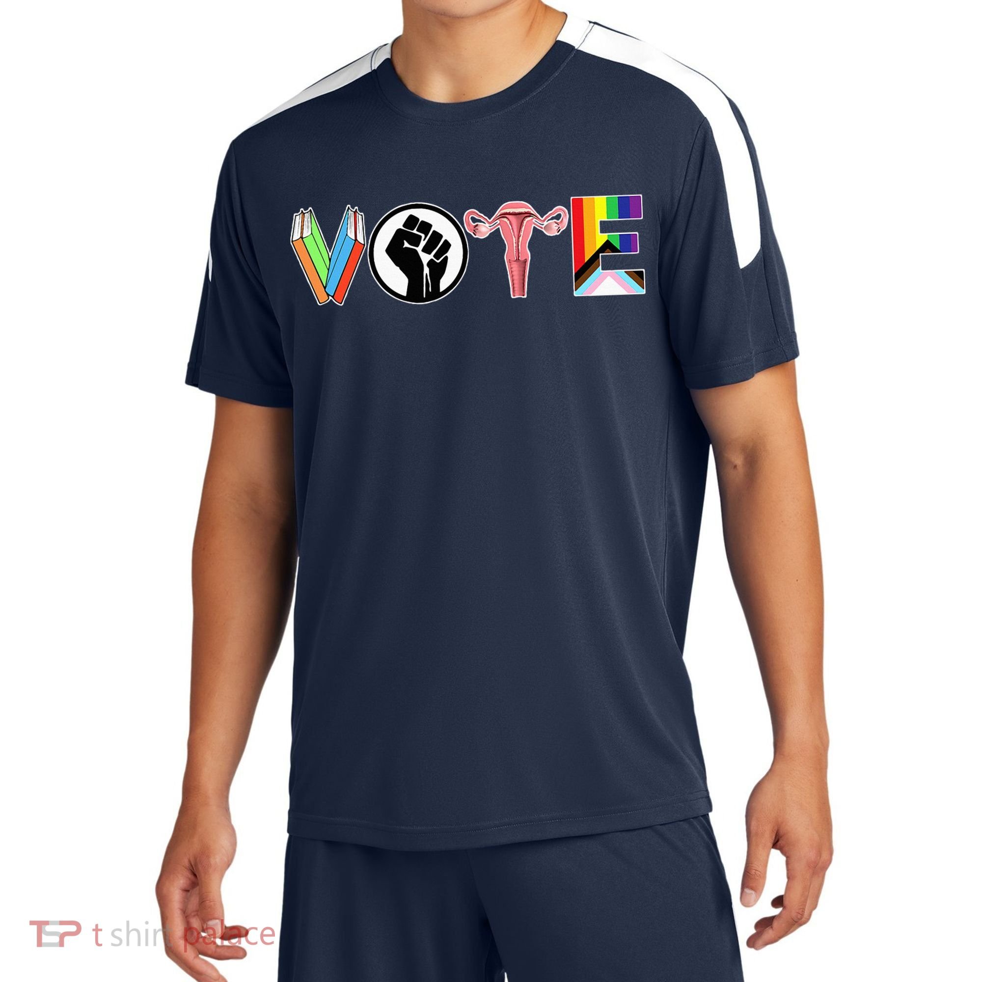 Vote Books Fist Ovaries Lgtbq Sport-Tek Competitor United Soccer Jersey