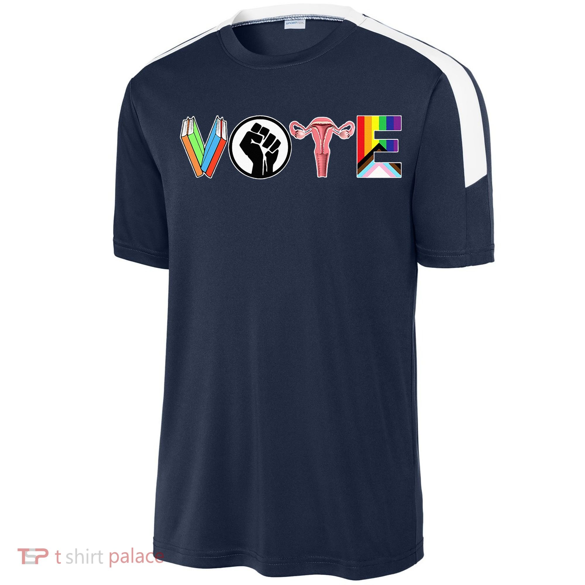 Vote Books Fist Ovaries Lgtbq Sport-Tek Competitor United Soccer Jersey