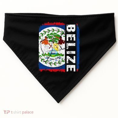 Vintage Belizean Flag Belize Pride Roots Heritage USA-Made Doggie Bandana