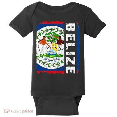 Vintage Belizean Flag Belize Pride Roots Heritage Baby Bodysuit