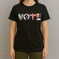 Vote Books, Fist, Ovaries, LGTBQ T-Shirt thumb 4