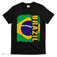 Vintage Brazilian Flag Brazil Pride Roots Heritage Gift T-Shirt thumb 0