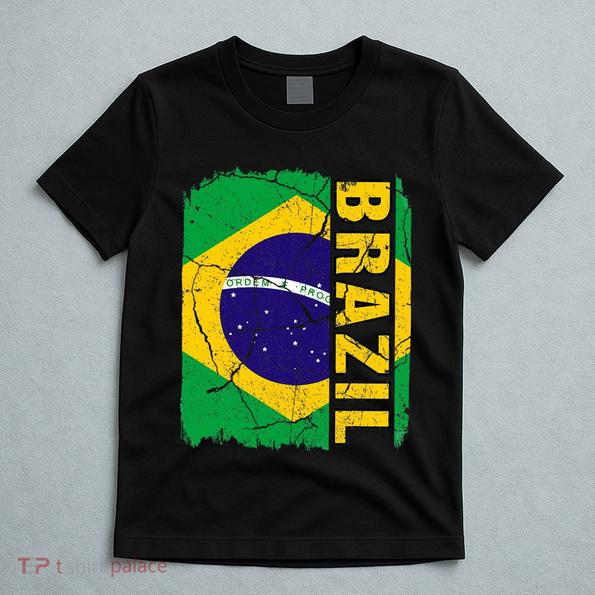 Vintage Brazilian Flag Brazil Pride Roots Heritage Gift T-Shirt