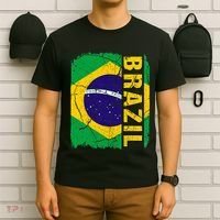 Vintage Brazilian Flag Brazil Pride Roots Heritage Gift T-Shirt thumb 6