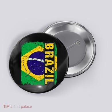 Vintage Brazilian Flag Brazil Pride Roots Heritage Gift Button