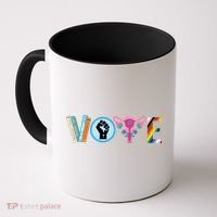 Vote Books Fist Ovaries Lgtbq Coffee Mug thumb 0