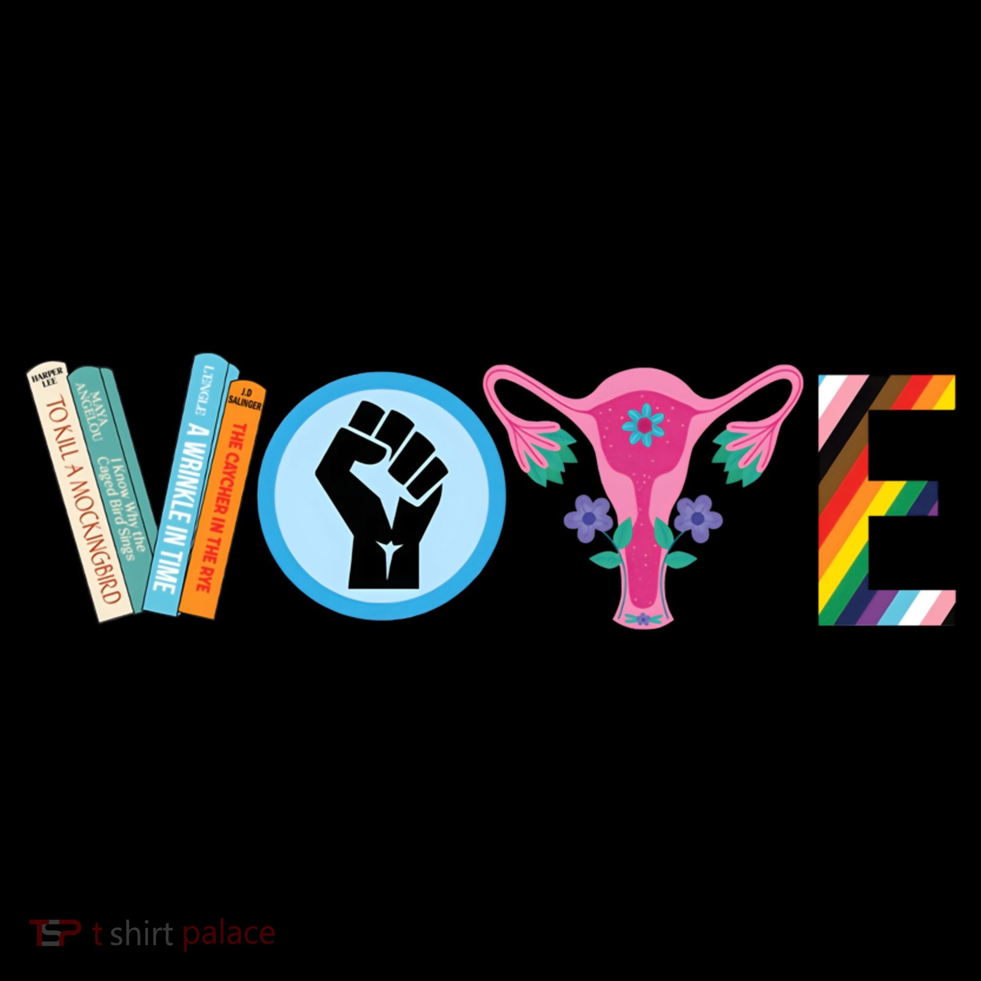 Vote Books Fist Ovaries Lgtbq Coffee Mug