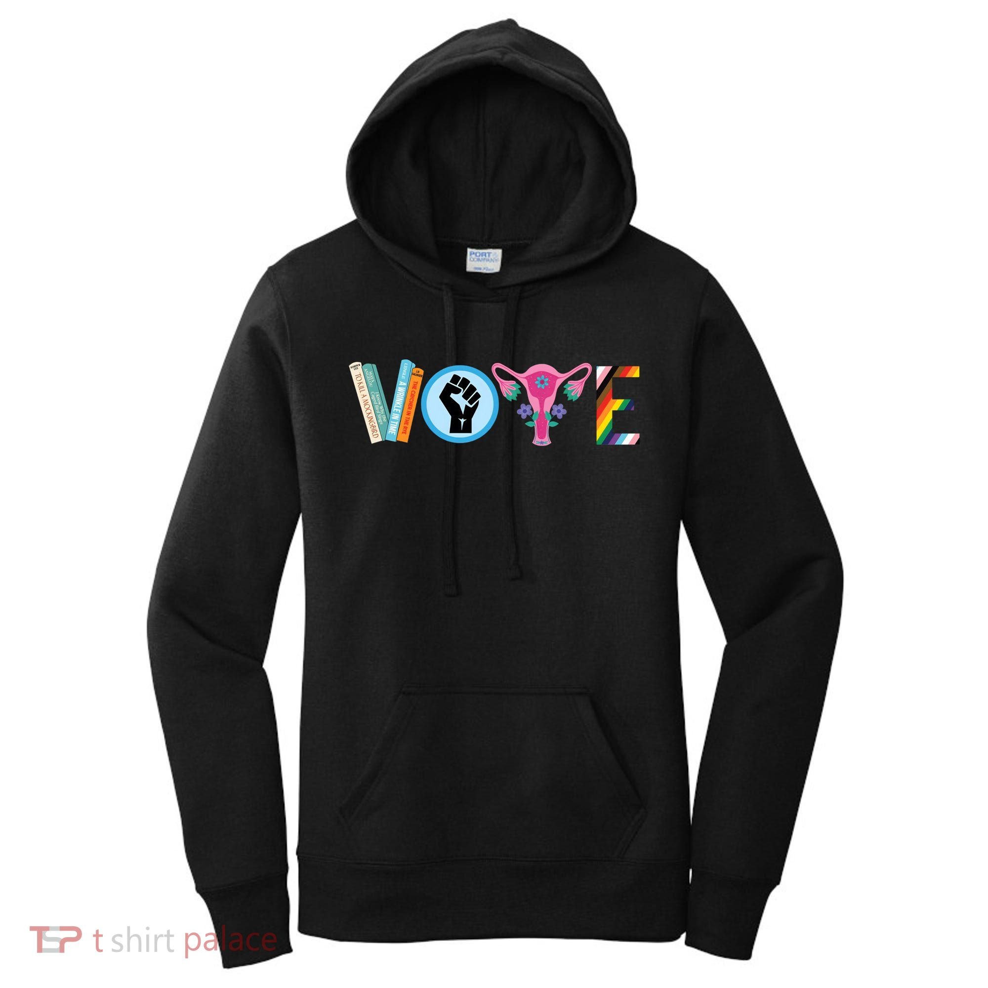 Vote Books Fist Ovaries Lgtbq Women's Hoodie