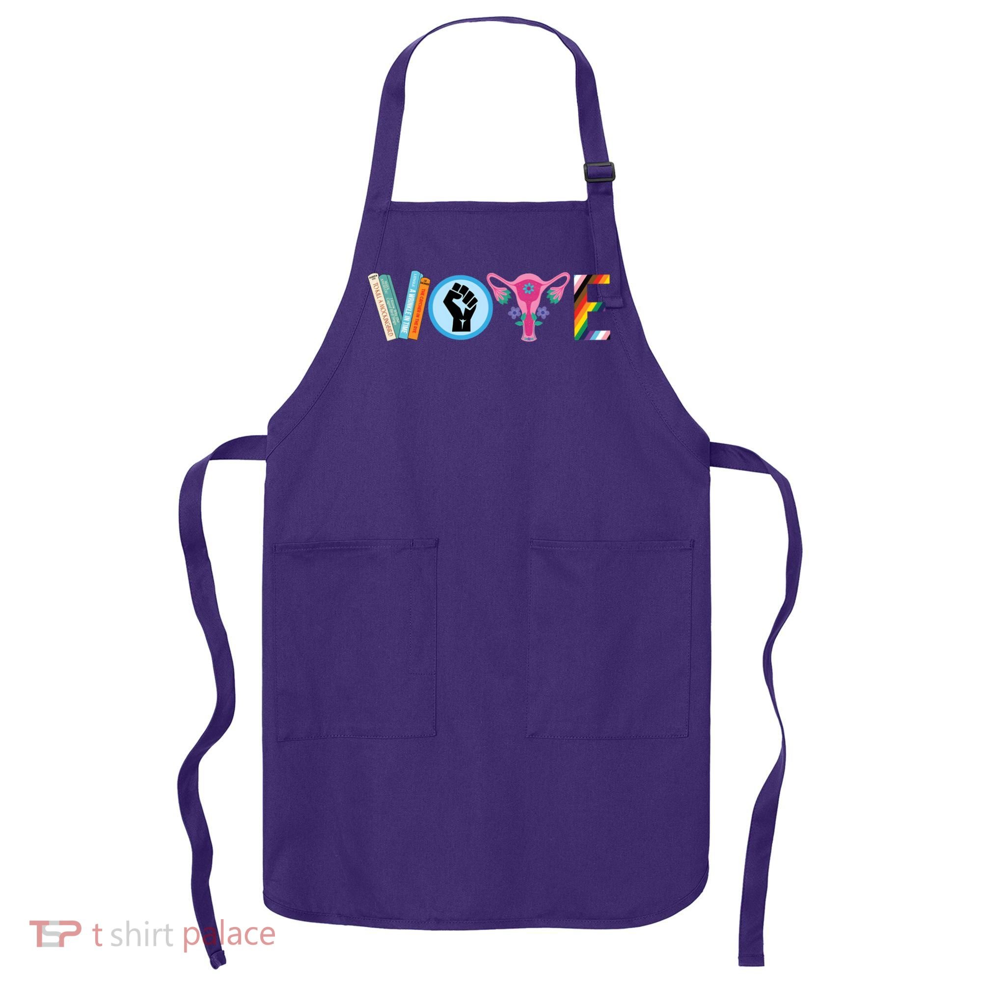 Vote Books Fist Ovaries Lgtbq Apron