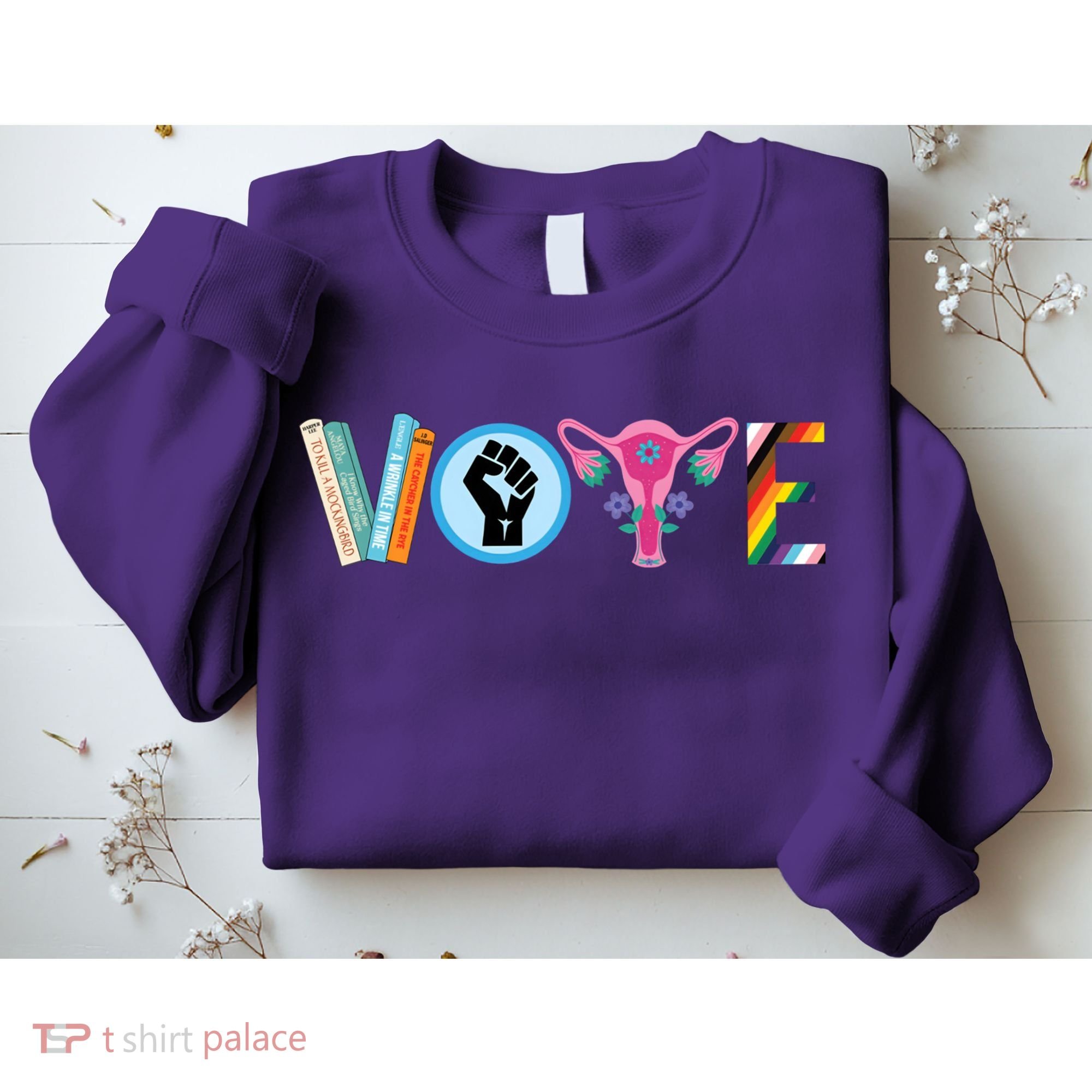 Vote Books Fist Ovaries Lgtbq Sweatshirt