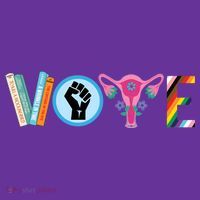 Vote Books Fist Ovaries Lgtbq Button thumb 1