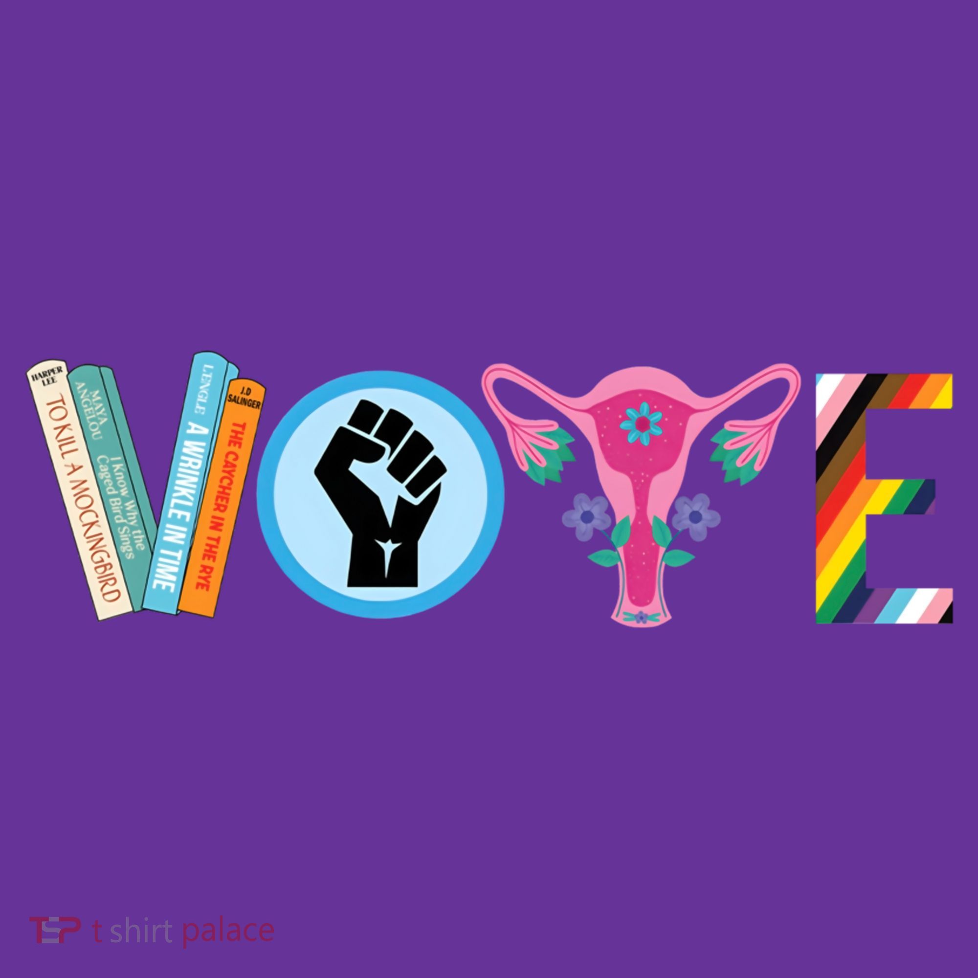 Vote Books Fist Ovaries Lgtbq Baby Bodysuit