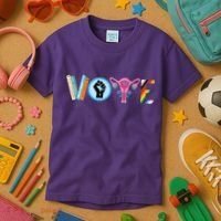 Vote Books Fist Ovaries Lgtbq Kids T-Shirt thumb 3