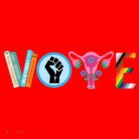 Vote Books Fist Ovaries Lgtbq Santa Hat thumb 1
