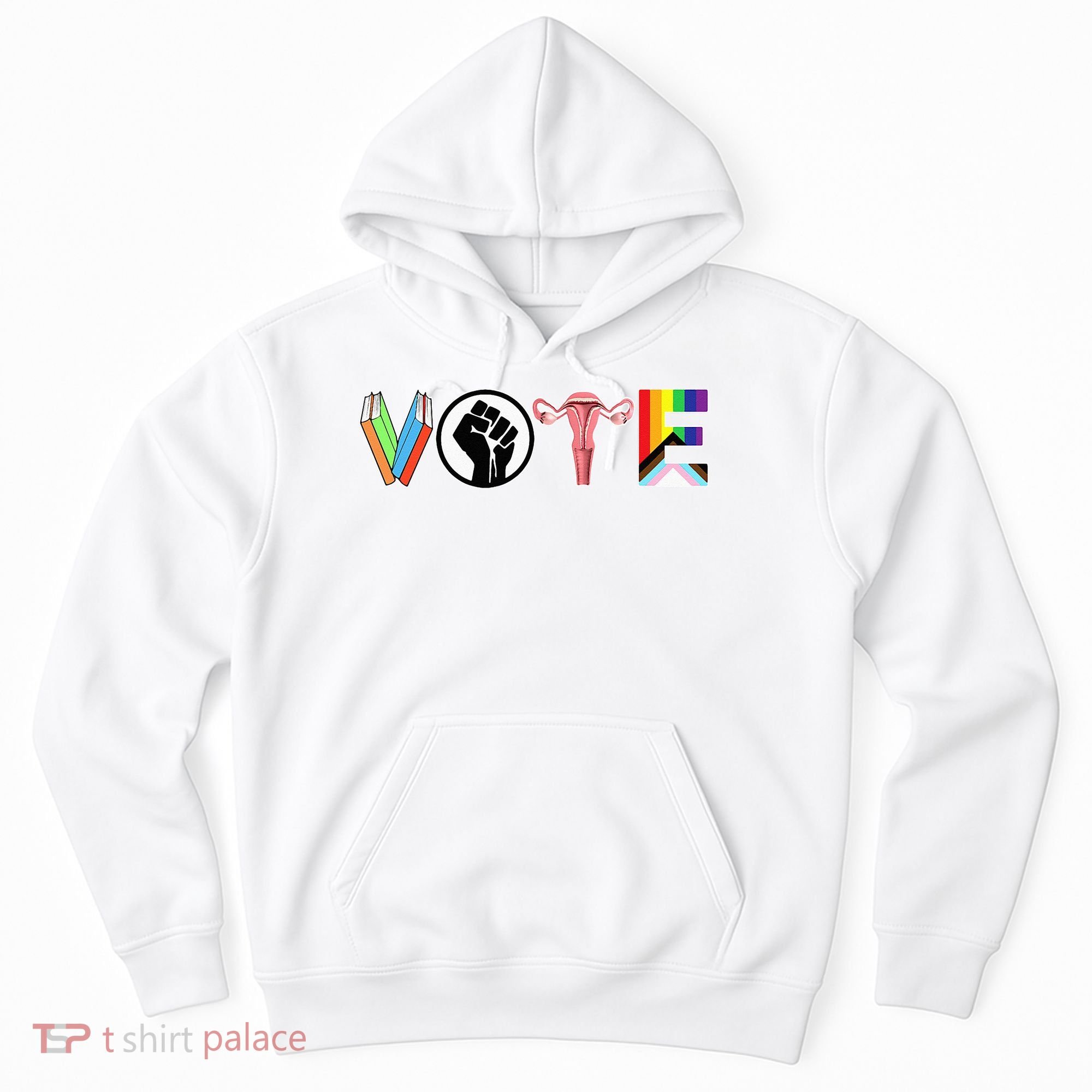 Vote Books Fist Ovaries Lgtbq Hoodie