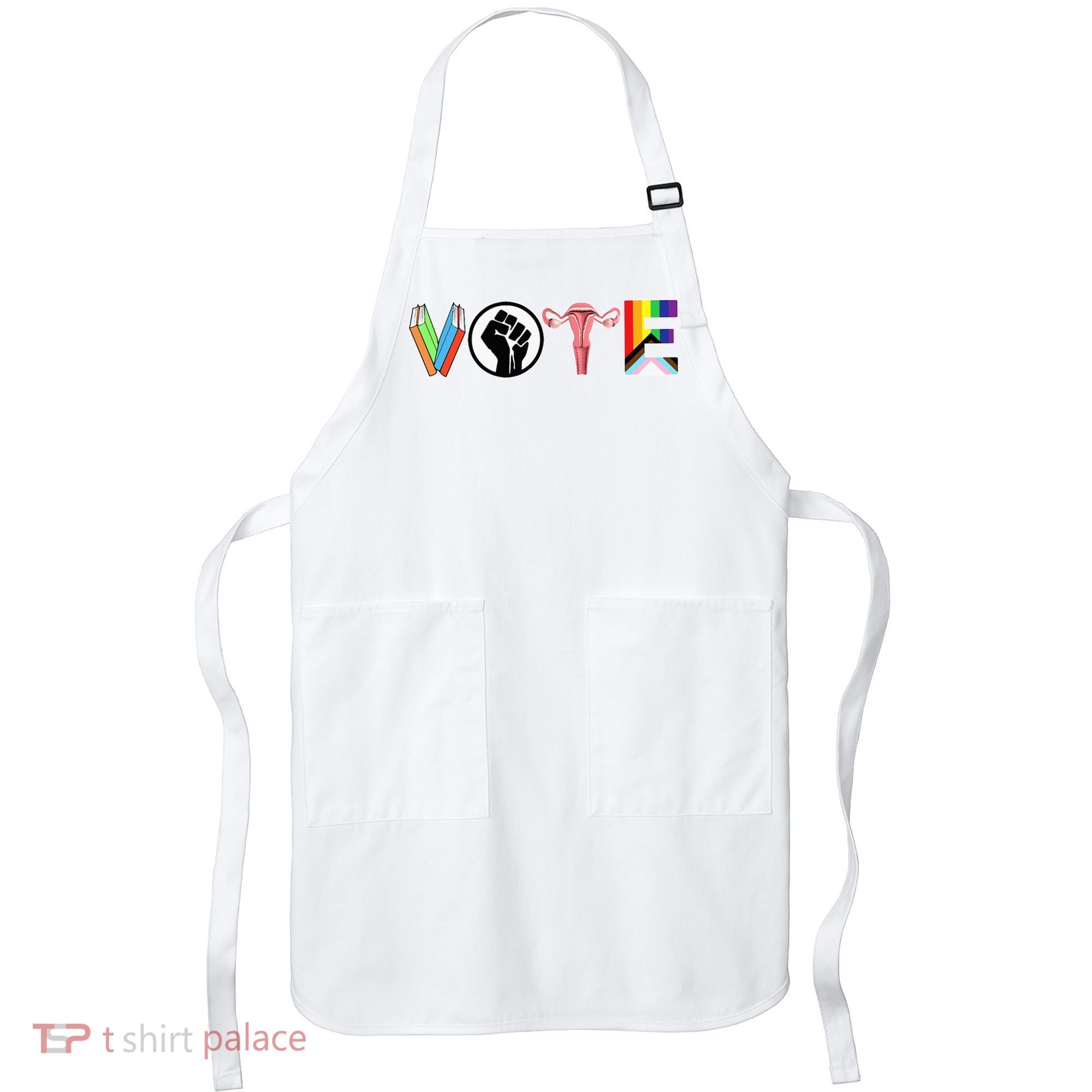 Vote Books Fist Ovaries Lgtbq Apron