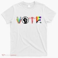 Vote Books Fist Ovaries Lgtbq T-Shirt thumb 0