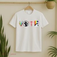 Vote Books Fist Ovaries Lgtbq T-Shirt thumb 2