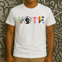 Vote Books Fist Ovaries Lgtbq T-Shirt thumb 3
