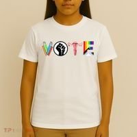 Vote Books Fist Ovaries Lgtbq T-Shirt thumb 4