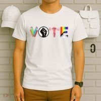 Vote Books Fist Ovaries Lgtbq T-Shirt thumb 6