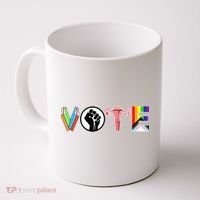 Vote Books Fist Ovaries Lgtbq Coffee Mug thumb 0