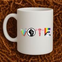 Vote Books Fist Ovaries Lgtbq Coffee Mug thumb 2