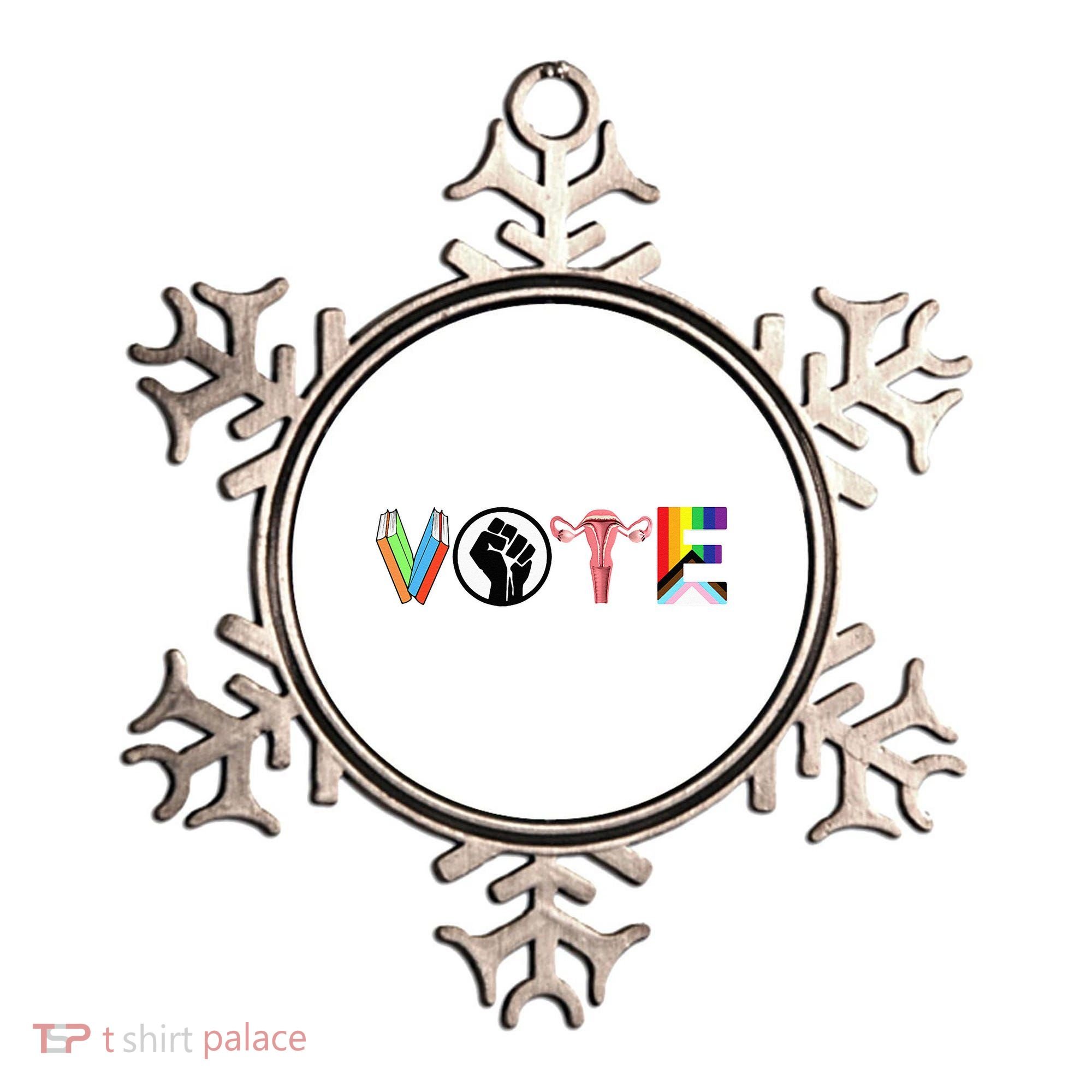 Vote Books Fist Ovaries Lgtbq Ornament