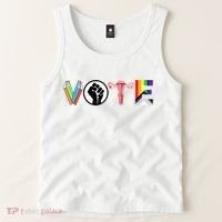 Vote Books Fist Ovaries Lgtbq Tank Top thumb 2