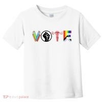 Vote Books Fist Ovaries Lgtbq Toddler T-Shirt thumb 0