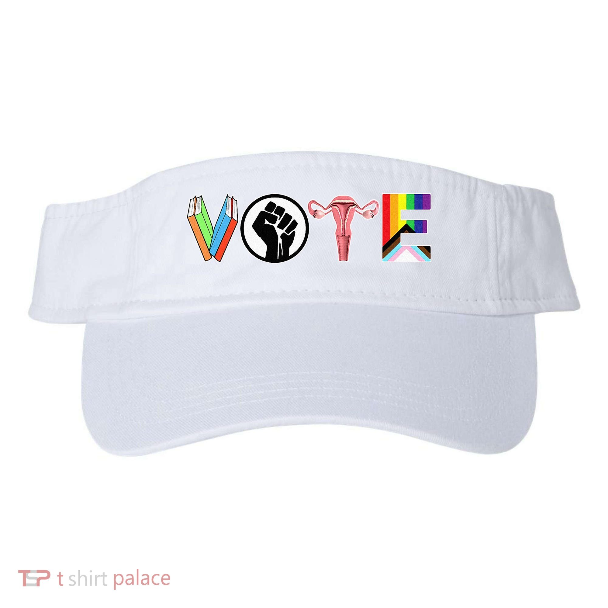 Vote Books Fist Ovaries Lgtbq Visor