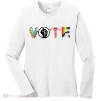 Vote Books Fist Ovaries Lgtbq Women's Long Sleeve Shirt thumb 0