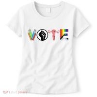 Vote Books Fist Ovaries Lgtbq Women's T-Shirt thumb 0