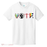 Vote Books Fist Ovaries Lgtbq Kids T-Shirt thumb 0