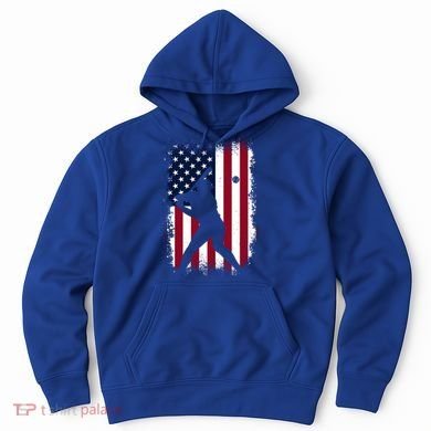 Vintage Baseball Gift American Flag Baseball Lovers Gift Great Gift Hoodie