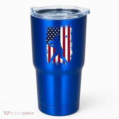 Vintage Baseball Gift American Flag Baseball Lovers Gift Great Gift Tumbler